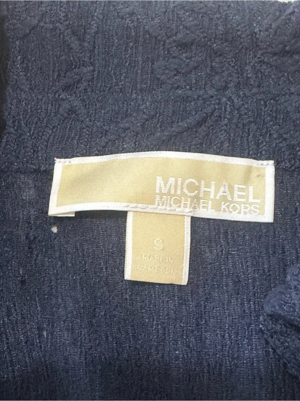 Michael Kors Navy Floral Jacquard Button-Front Top